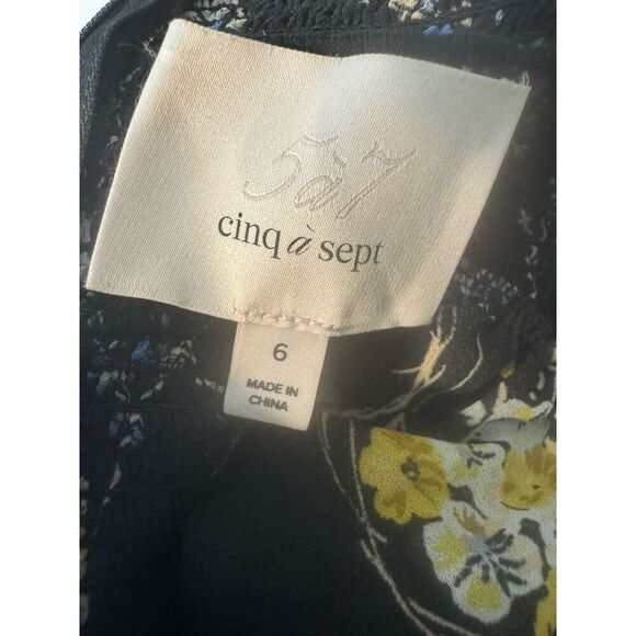 Cinq a Sept Melony Smocked Floral Print Dress Size 6 Ruffle Fairy Designer - Picture 7 of 8